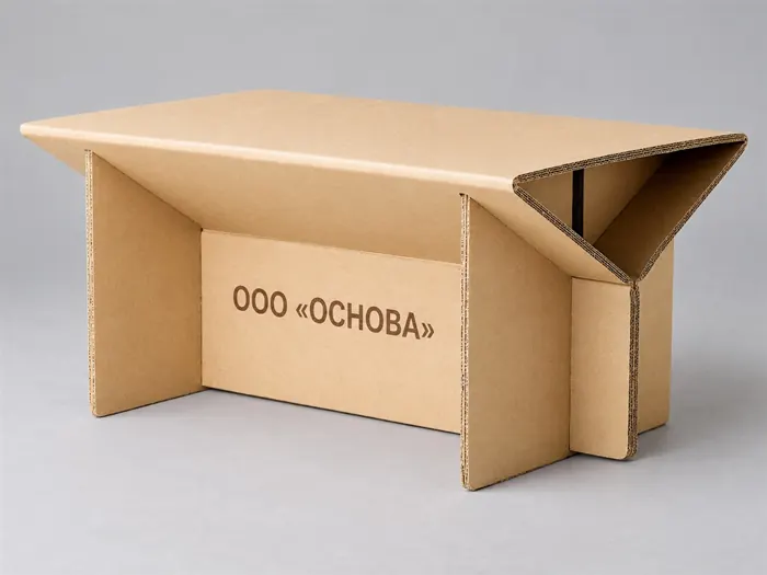 Печать «ООО Основа» на изделии из гофрокартона